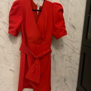 Black halo red mini dress